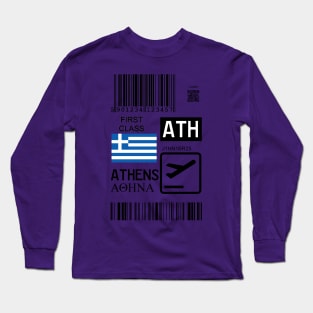 Athens Greece travel ticket Long Sleeve T-Shirt